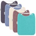 HOMYBABY® Pack 5 Baberos Rizo Bebe Impermeables y Absorbentes - Ideal Guarderia - Fáciles de Poner y Quitar - Rizo Suave Algodón y Capa de Poliester Repelente Líquido - Babero Resistente Reutilizable